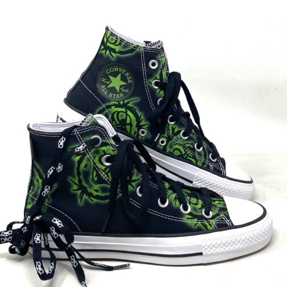 Converse Shoes - Converse CONS Pro High Canvas Black Green Shoes Women's Skate Sneakers A04140C